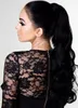 Wet wavy 100% Human Hair ponytail 20 22inch 140g #1b/Off Black Double Drawn Brazilian Malaysian Indian hair extensions More colors