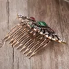 JOYME Newest Turkish Jewelry Antique Gold Color Wedding Hair Comb For Bridal Flower Hair Accessories Hair Clips Hairwear7898611