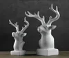 Modern Creative Resin Deer Head Figurine Vintage Elk Statue Home Decor Crafts Room Decoration Objects Resin Animal Head Figurine