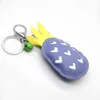 PU leather plant pattern pendant plus color bell with key chain fashion personality key chain spot wholesale