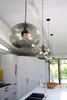 Kroonluchter loft vintage industriële kleurrijke glazen hanglampenlampen met 6 kleurlampenschuur E27/E26 LED -licht voor restaurant slaapkamer