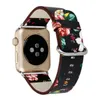 Floral Printed Leather Watch Band Strap for Apple Watch Flower Design Wrist Watch Bracelet for iwatch 38mm 42mm