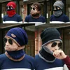 2 pz / lotto inverno beanie cappello sciarpa set adulto per bambini dimensione calda maglia cappello a maglia spessa maglia cranio tappo per uomini donne