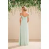 Mint Green Bridesmaid klänningar Lång golvlängd Spaghetti Rems Chiffon Cheap Maid of Honor Wedding Party Prom Gowns Dh389