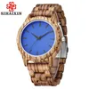 Sihaixin Houten horloge Mannelijke Gift Top Blue Gezicht Zebra Bamboe Wood Watch Mens 2018 Nieuwe Quartz Klok met gratis verzending