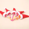 Mini Christmas Santa Claus Hat Xmas Lollipop Wrap Hat Wedding Candy Gift Creative Caps Christmas Tree Ornament Decor W4H7CM DHL HH5847910