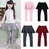 Girl Cake Skirt Leggings Pants Tights Baby Autumn Pants Kids Leggings with Skirt Pants Cake Skirt Trousers Clothes 100-150CM 120pcs AAA1048