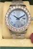 Luxury Watches Diamond Bezel Sapphire 228206 Platinum 40mm Ice Blue Arabic Rare Dial Automatic Fashion Brand Men's Watch Woman Wristwatches with box