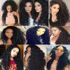 30inches longo solto sintética encaracolados perucas para mulheres negras macio cabelo sintético resistente ao calor de fibra Kinky Curly peruca dianteira do laço para as mulheres