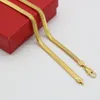 Snack Chain Necklace for Women Men 18k Yellow Gold Filled Solid Soft necklace jewelry 24 Inches