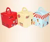 9.5 * 9.5 * 11cm Classic Candy Paper Box Färgrik / Mönster Enkel Förpackning Cupcake Box med Inre Base 100pcs / Lot Gratis frakt