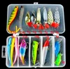 17 Pieces Fishing Lure Kit Soft Fish Bait Spoons VIB Minnow Crank Baits Popper Insects Worm Artificial Lures