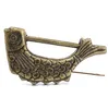 Mtgather Vintage Chinese hangslot antieke oude stijl retro messing sieraden doos vis patroon sleutel voor home decor ornamenten