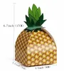 Papercard Pineapple Boxes Favor Treat Candy Boxes Birthday Sweets Cake Gift Bag Hawaiian Wedding Party Beach Table Decor events yellow