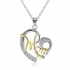 Contrast Color Crystal Heart Heart Mom Ожерелье подвесное алмазное бриллиантовое украшение ювелирные украшения подарка по случаю дня рождения и песчаный корабль 380076