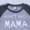 Enfant bébé garçons à manches longues T-shirt Lettre Imprimer Gris Noir Tee En Gros Tops Pour Nouveau-né Bébé Garçon Enfants Vêtements À La Mode Articles 6M-5T