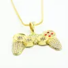 Hip Hop Game Machine Handle Pendant Mens Full Crystal Heavy Necklace Fashion Iced Out Game Controller8147442