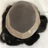 100% Human Hair Mens Toupee Mono Koronki z NPU wokół Pęchedzy dla Mężczyzn Wymiana System Naturalna linia włosów Wolna Styl Wave Haipieces