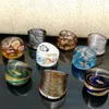 Wholesale 9Pcs Mix Color Lampwork Glass Murano Rings 17-19mm Band Ring Random mixed model