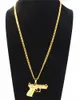 Uodesign hip hop arma pingente mulheres homens jóias atacado kolye cor ouro arma colar com hiphop chain2582754