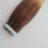 브라질 버진 머리카락 스트레이트 T4 / 613 두 톤 Ombre 브라질 머리 100g 40pcs 피부 위사 테이프 헤어 확장