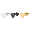 Everfast 10Pairs/Lot Black Gold Solid Love Heart Earrings Stainless Steel Earring Hiphop Love Ear Studs Jewelry Hiphop Women Men Earring Jewelry