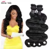 Ishow 4PCS /Lot Brazilian Virgin Hair Extensions Body Wave Hair Weave Wholesale Human Hair Bundles Wefts for Women All Ages Natural Color Black