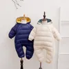 Baby Girl Winter Coat Dzieci Ciepłe kombinezony Zipper Infant Puffer Ogólny Noworodka Romper Suit Odzież Down