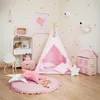 Children Baby Game Mat Solid Color Play Crawl Round Mat Cart Air-conditioned Rug Tent Bed Valance Decoration