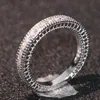 Envío gratis Venta caliente Compromiso Topacio Diamante simulado Diamonique 14KT Oro blanco Lleno 3 Anillos de boda para mujer Conjuntos de regalo Tamaño 5-11