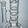 Su Camı Bongs Üçlü tarak Perc Bongs Quadra Birdcage Perc Nargile Yağ Dab Kuleleri Düz Tüp Temizle 18mm Dişi Ortak W