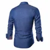 Taktyczna koszula dżinsowa Mężczyźni Casual Dżinsy Sukienka Camisa Social Masculina Slim Fit Bluzka Autumn Long Rleeve Blusas4281892