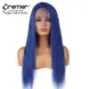 Prmier Wigs 8A Full Lace Human Wigs Silky Straight 100% Brazilian Virgin Hair Pink Red Purple Green Blue 10Colors Lace Wigs