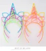 Kawaii plástico unicórnio cabelo varas misturadas cores boutique headbands para meninas festa de aniversário crianças acessórios 12pcs / lote