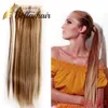 Bella hair remy synthétique fait à la main extensions de cheveux de queue de cheval droite 20 pouces couleur 1b46810162730336061399j27 613 julienchina
