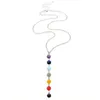 7Chakra Reiki Beads Healing Pietre preziose Charms Ciondolo Collana Yoga Bilanciamento Lapis / Turchese / Ametista Crystal / Jade Moda Gioielli moda