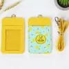 fashion new ID bank card case hanging strap cute cartoon printing pu leather bank id card holder 6 models 2 holders