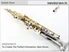 MARGEWATE hochwertige Leistung Musikinstrument B (B) Sopran Saxophon schwarz Nickel vergoldet Oberfläche Perle Tasten Sax mit Fall