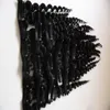Moğol kinky kıvırcık saç Remy İnsan Saç saç uzantıları 7 adet sapıkça kıvırcık klip