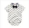 Zomer Gentleman Style Baby Boys Clothing Sets Rompers+Suspender Shorts+Bowtie 3 PCS Set Toddler Pakken Infant Outfits Kinderkleding 8Sets/Lot