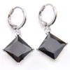 Luckyshine 5 sätter smycken set mode bröllop kvadrat svart onyx kristall cubic zirconia 925 silver hängen halsband örhängen