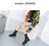 2018 winter fashion boots Leather Knight boots for ladies middle heel mid calf boots with zip3481057