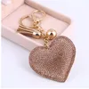 Zosh Heart Bierek skórzany Gold Key -Key Holder Metal Crystal Keyring Breakring Bag Auto Pendant Dift Whatle 195o