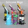 Wholesale Silicone Rigs Water pipe Oil Drum Rigs bubbler bong Heady Bubblers Water Bong with Glass Downstem and bowl