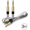 1M 3.5mm Colorful Fabric nylon flat type Car Aux audio Cable Extended Audio cable For iphone 4 5 6 Samsung Mp3