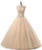 2019 Ny sexig lignt rosa quinceanera klänningar med tulle applikationer pärlor sött 16 prom pa sidan debutante klänning party gown qc1235