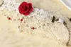 Damen sexy handgefertigte rote Blume Rose weiße Spitze Faux Pearl Drop Armband Armband Armband Armband Brauttanz Hochzeitsmode9279285