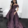 Dubaï élégant sirène robes de bal avec surjupe sexy épaule sans manches pleurer train robe de soirée glamour robes de soirée de célébrité
