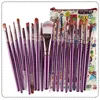 Ensemble de pinceaux de maquillage professionnels, 20 pièces, manche en bois, Kit de toilette, ensemble de pinceaux de maquillage en laine avec sac de support