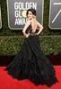 2018 Golden Globe Awards Lace Prom Dresses Sheer Bateau Neck Backless Evening Gowns Tiered Laura Marano Red Carpet Formell klänning